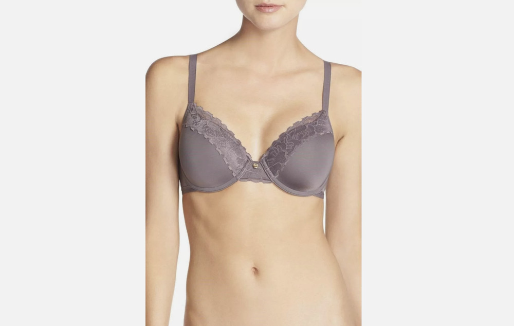 Natori Bra Hidden Glamour Contour Underwire Gunmetal Gray 736044 Size 32DDD New